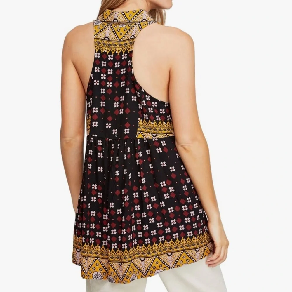 Free People Charolette Sleeveless Boho Tunic Top